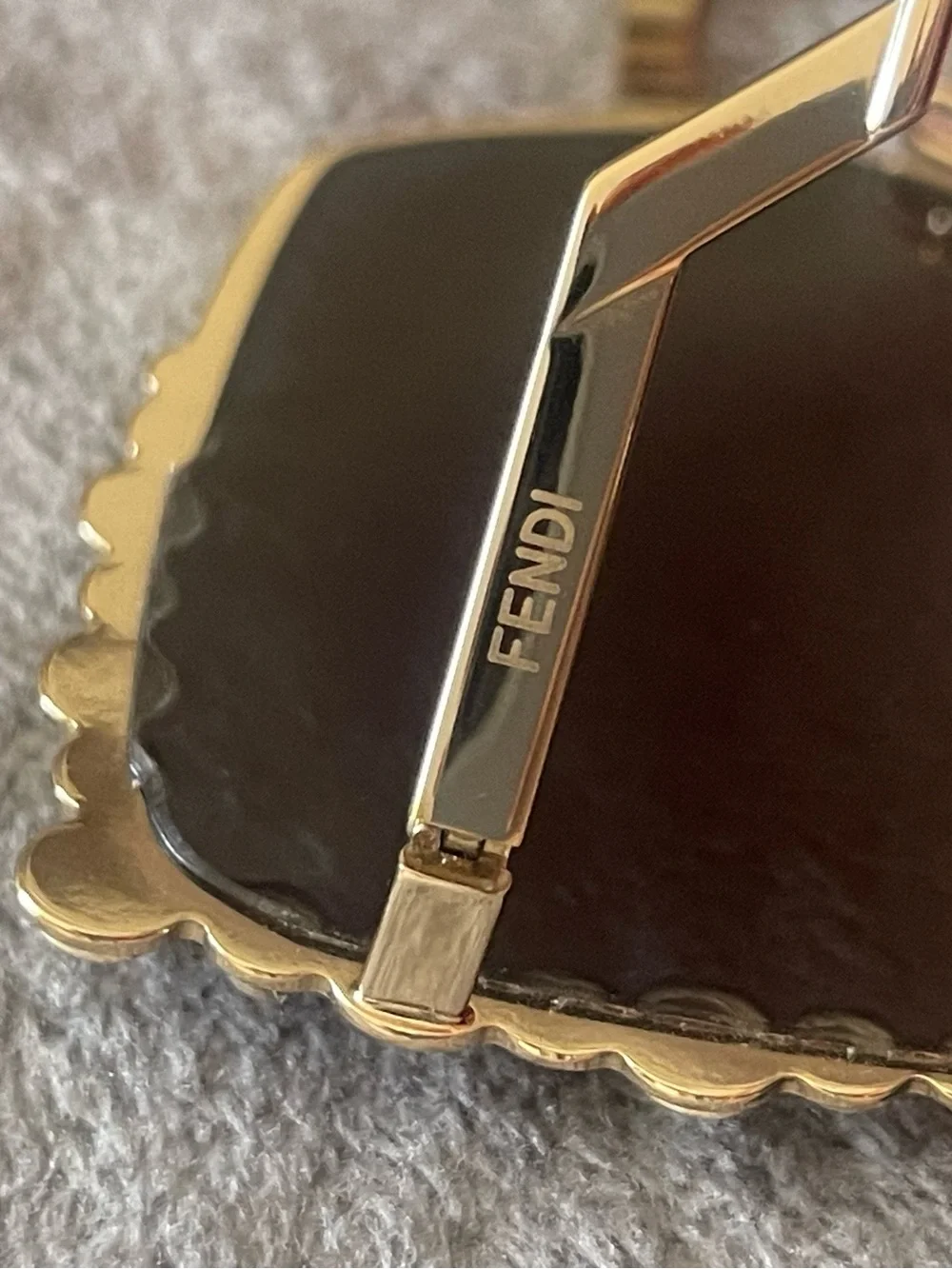 Fendi Gold Frame Women’s Sunglasses with Yellow Gradient Lenses - Picture 7 of 12